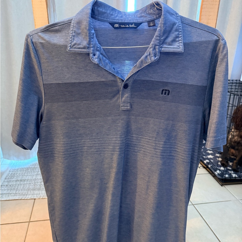 Travis Mathew Men's Blue Heather Polo